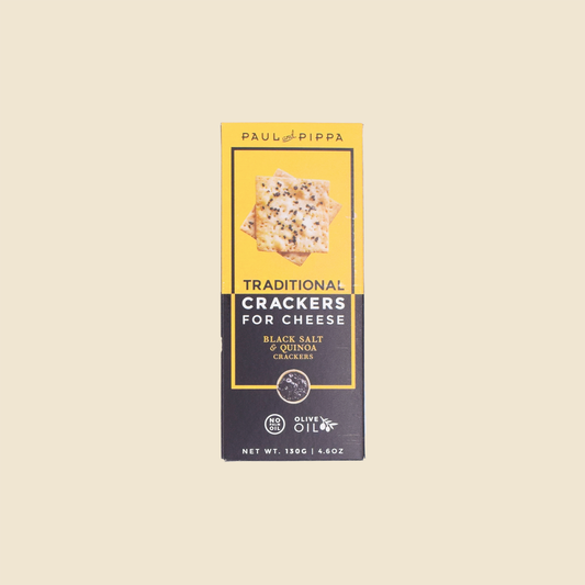 Black Salt & Quinoa Crackers, Paul & Pippa 130g